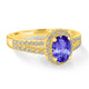 0.76ct Oval Tanzanite Ring with 0.36 cttw Diamond