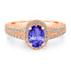 0.76ct Oval Tanzanite Ring with 0.36 cttw Diamond