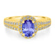 0.76ct Oval Tanzanite Ring with 0.36 cttw Diamond