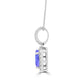 1ct Oval Tanzanite Pendant with 0.17 cttw Diamond