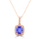 1ct Oval Tanzanite Pendant with 0.17 cttw Diamond