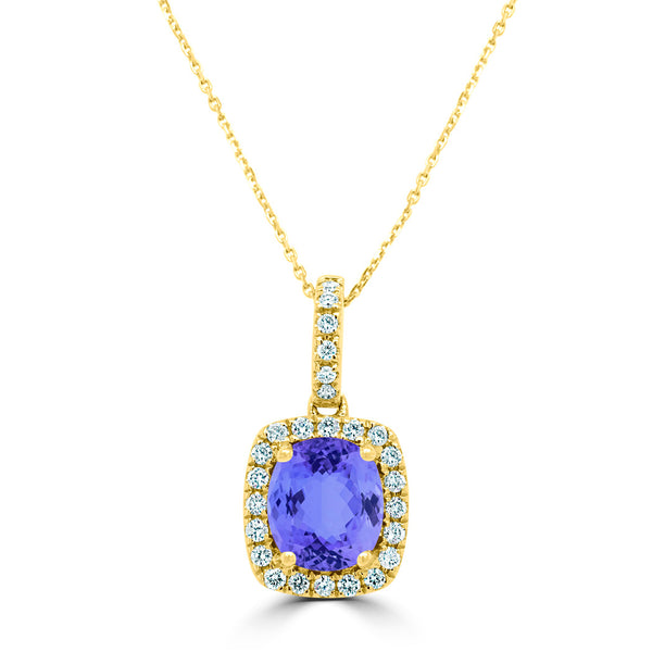 1ct Oval Tanzanite Pendant with 0.17 cttw Diamond