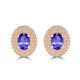 1.52ct Oval Tanzanite Halo Earring with 0.48 cttw Diamond