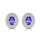 1.52ct Oval Tanzanite Halo Earring with 0.48 cttw Diamond