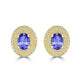 1.52ct Oval Tanzanite Halo Earring with 0.48 cttw Diamond