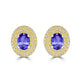 1.52ct Oval Tanzanite Halo Earring with 0.48 cttw Diamond