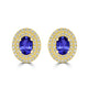 1.52ct Oval Tanzanite Halo Earring with 0.48 cttw Diamond