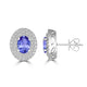 1.52ct Oval Tanzanite Halo Earring with 0.48 cttw Diamond