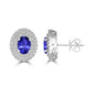 1.52ct Oval Tanzanite Halo Earring with 0.48 cttw Diamond