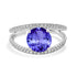 3.1ct Round Tanzanite Ring with 0.35 cttw Diamond