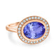 2.85ct Oval Tanzanite Ring with 0.21 cttw Diamond