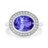 2.85ct Oval Tanzanite Ring with 0.21 cttw Diamond