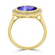 2.85ct Oval Tanzanite Ring with 0.21 cttw Diamond