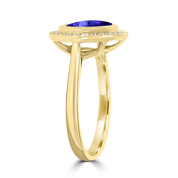 2.85ct Oval Tanzanite Ring with 0.21 cttw Diamond