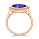 2.85ct Oval Tanzanite Ring with 0.21 cttw Diamond