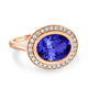 2.85ct Oval Tanzanite Ring with 0.21 cttw Diamond