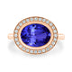 2.85ct Oval Tanzanite Ring with 0.21 cttw Diamond