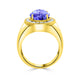 5.5 ct Oval Tanzanite Men's Ring with 0.85 cttw Diamond