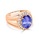 5.5 ct Oval Tanzanite Men's Ring with 0.85 cttw Diamond