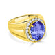 5.5 ct Oval Tanzanite Men's Ring with 0.85 cttw Diamond