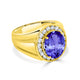 5.5 ct Oval Tanzanite Men's Ring with 0.85 cttw Diamond