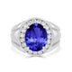 5.5 ct Oval Tanzanite Men's Ring with 0.85 cttw Diamond