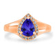 1.15ct Pear Shape Tanzanite Ring with 0.15 cttw Diamond