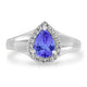 1.15ct Pear Shape Tanzanite Ring with 0.15 cttw Diamond