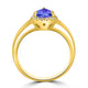 1.15ct Pear Shape Tanzanite Ring with 0.15 cttw Diamond