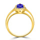 1.15ct Pear Shape Tanzanite Ring with 0.15 cttw Diamond