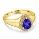 1.15ct Pear Shape Tanzanite Ring with 0.15 cttw Diamond