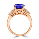 3.9ct Oval Tanzanite Ring with 0.39 cttw Diamond