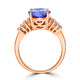 3.9ct Oval Tanzanite Ring with 0.39 cttw Diamond