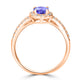 0.76ct Oval Tanzanite Ring with 0.44 cttw Diamond