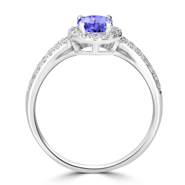 0.76ct Oval Tanzanite Ring with 0.44 cttw Diamond