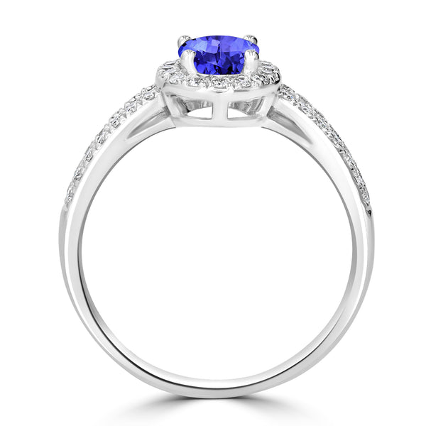 0.76ct Oval Tanzanite Ring with 0.44 cttw Diamond