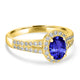 0.76ct Oval Tanzanite Ring with 0.44 cttw Diamond