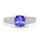 1.65ct Cushion Tanzanite Ring with 0.25 cttw Diamond