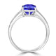 1.65ct Cushion Tanzanite Ring with 0.25 cttw Diamond