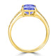 1.65ct Cushion Tanzanite Ring with 0.25 cttw Diamond