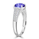 1.65ct Cushion Tanzanite Ring with 0.25 cttw Diamond