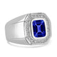 1.7 ct Emerald Cut Tanzanite Men's Ring with 0.54 cttw Diamond