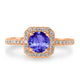 0.9ct Round Tanzanite Ring with 0.3 cttw Diamond