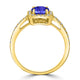 0.9ct Round Tanzanite Ring with 0.3 cttw Diamond