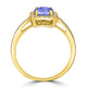 0.9ct Round Tanzanite Ring with 0.3 cttw Diamond