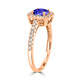 0.9ct Round Tanzanite Ring with 0.3 cttw Diamond