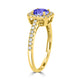 0.9ct Round Tanzanite Ring with 0.3 cttw Diamond