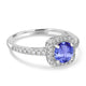 0.9ct Round Tanzanite Ring with 0.3 cttw Diamond