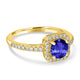 0.9ct Round Tanzanite Ring with 0.3 cttw Diamond