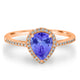 1.15ct Pear Shape Tanzanite Ring with 0.14 cttw Diamond